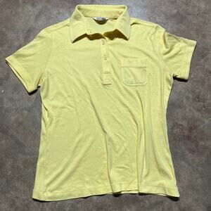 Vintage 70s Sears The Fashion Place The Shirt Yellow Polo